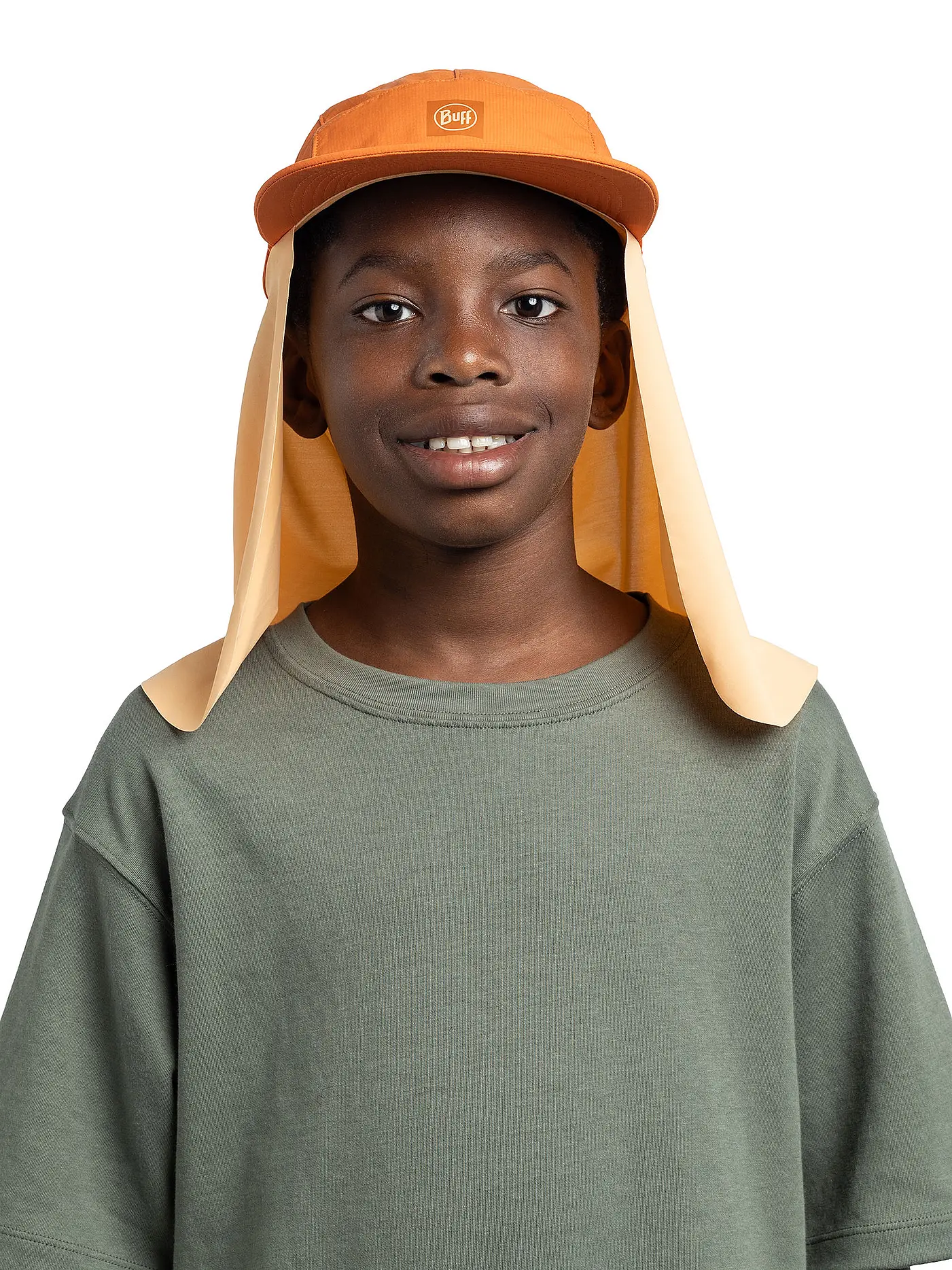 BUFF | Kinder Kappe Desert mit Nackenschutz | orange